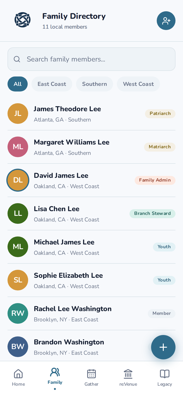 re:continuity Family screen