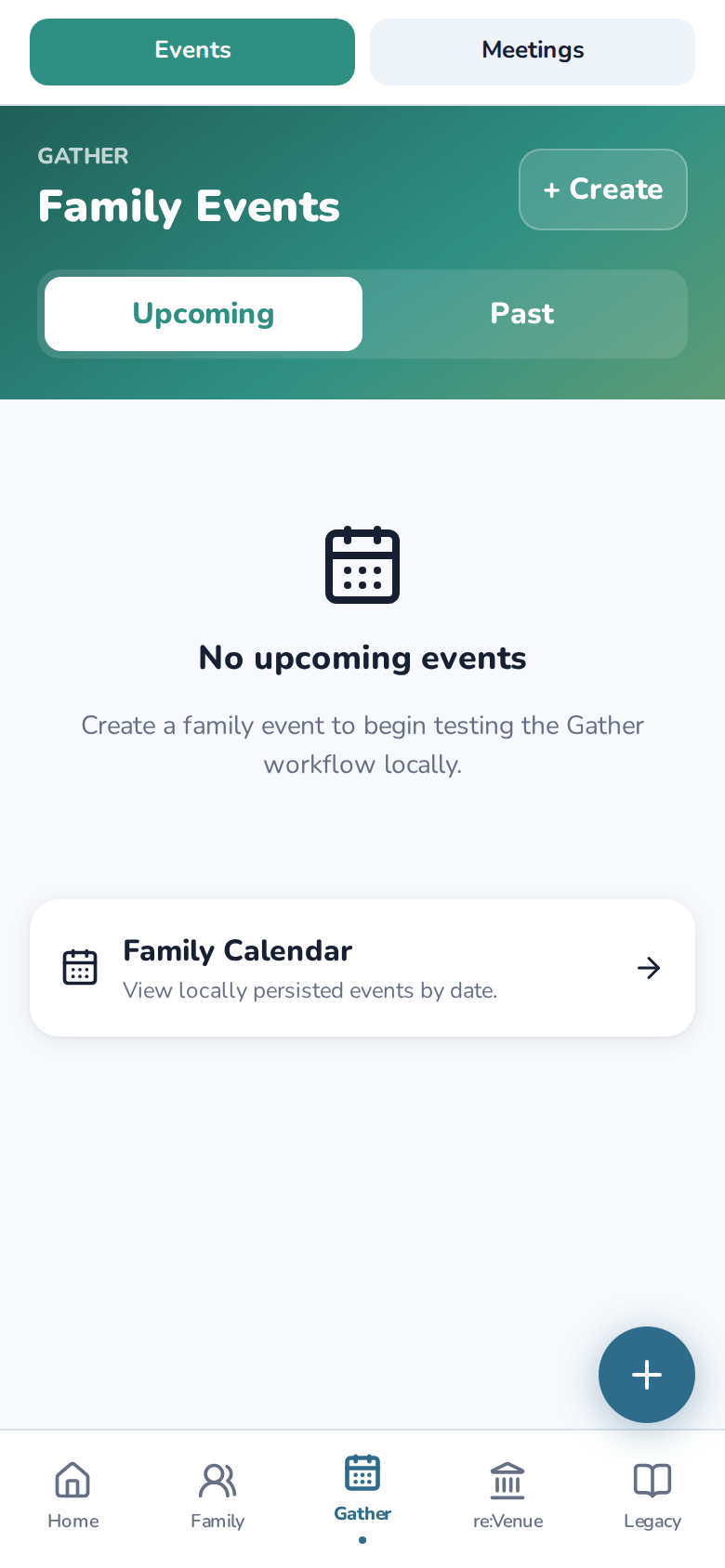 re:continuity Gather screen